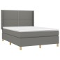vidaXL Boxspringbett mit Matratze & LED Dunkelgrau 140x200 cm Stoff vidaXL Boxspringbett mit Matratze & LED Dunkelgrau 140x200 cm Stoff