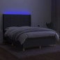 vidaXL Boxspringbett mit Matratze & LED Dunkelgrau 140x200 cm Stoff vidaXL Boxspringbett mit Matratze & LED Dunkelgrau 140x200 cm Stoff