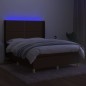 vidaXL Boxspringbett mit Matratze & LED Dunkelbraun 140x200 cm Stoff vidaXL Boxspringbett mit Matratze & LED Dunkelbraun 140x200 cm Stoff