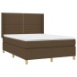 vidaXL Boxspringbett mit Matratze & LED Dunkelbraun 140x200 cm Stoff vidaXL Boxspringbett mit Matratze & LED Dunkelbraun 140x200 cm Stoff