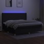 vidaXL Boxspringbett mit Matratze & LED Schwarz 200x200 cm Stoff vidaXL Boxspringbett mit Matratze & LED Schwarz 200x200 cm Stoff