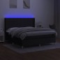 vidaXL Boxspringbett mit Matratze & LED Schwarz 180x200 cm Stoff vidaXL Boxspringbett mit Matratze & LED Schwarz 180x200 cm Stoff