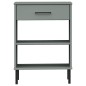 vidaXL Konsolenschrank OSLO mit Metallbeinen Grau Massivholz Kiefer vidaXL Konsolenschrank OSLO mit Metallbeinen Grau Massivholz Kiefer