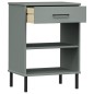 vidaXL Konsolenschrank OSLO mit Metallbeinen Grau Massivholz Kiefer vidaXL Konsolenschrank OSLO mit Metallbeinen Grau Massivholz Kiefer