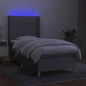 vidaXL Boxspringbett mit Matratze & LED Hellgrau 90x200 cm Stoff vidaXL Boxspringbett mit Matratze & LED Hellgrau 90x200 cm Stoff