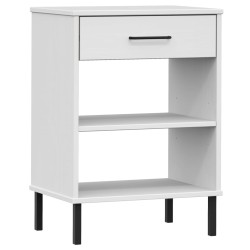 vidaXL Konsolenschrank OSLO mit Metallbeinen Weiß Massivholz Kiefer