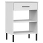 vidaXL Konsolenschrank OSLO mit Metallbeinen Weiß Massivholz Kiefer vidaXL Konsolenschrank OSLO mit Metallbeinen Weiß Massivholz Kiefer