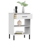 vidaXL Konsolenschrank OSLO mit Metallbeinen Weiß Massivholz Kiefer vidaXL Konsolenschrank OSLO mit Metallbeinen Weiß Massivholz Kiefer