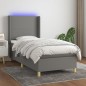 vidaXL Boxspringbett mit Matratze & LED Dunkelgrau 80x200 cm Stoff vidaXL Boxspringbett mit Matratze & LED Dunkelgrau 80x200 cm Stoff