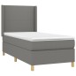 vidaXL Boxspringbett mit Matratze & LED Dunkelgrau 80x200 cm Stoff vidaXL Boxspringbett mit Matratze & LED Dunkelgrau 80x200 cm Stoff