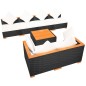 7-tlg. Garten-Lounge-Set mit Auflagen Poly Rattan Schwarz 7-tlg. Garten-Lounge-Set mit Auflagen Poly Rattan Schwarz