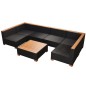 7-tlg. Garten-Lounge-Set mit Auflagen Poly Rattan Schwarz 7-tlg. Garten-Lounge-Set mit Auflagen Poly Rattan Schwarz