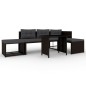 4-tlg. Garten-Lounge-Set Poly Rattan Braun 4-tlg. Garten-Lounge-Set Poly Rattan Braun
