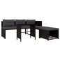 4-tlg. Garten-Lounge-Set Poly Rattan Braun 4-tlg. Garten-Lounge-Set Poly Rattan Braun