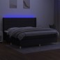 vidaXL Boxspringbett mit Matratze & LED Schwarz 200x200 cm Stoff vidaXL Boxspringbett mit Matratze & LED Schwarz 200x200 cm Stoff