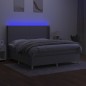 vidaXL Boxspringbett mit Matratze & LED Hellgrau 180x200 cm Stoff vidaXL Boxspringbett mit Matratze & LED Hellgrau 180x200 cm Stoff