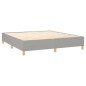 vidaXL Boxspringbett mit Matratze & LED Hellgrau 180x200 cm Stoff vidaXL Boxspringbett mit Matratze & LED Hellgrau 180x200 cm Stoff