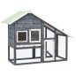 vidaXL Kaninchenstall Grau und Weiß 140x63x120 cm Tanne Massivholz vidaXL Kaninchenstall Grau und Weiß 140x63x120 cm Tanne Massivholz