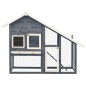 vidaXL Kaninchenstall Grau und Weiß 140x63x120 cm Tanne Massivholz vidaXL Kaninchenstall Grau und Weiß 140x63x120 cm Tanne Massivholz