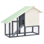 vidaXL Kaninchenstall Grau und Weiß 140x63x120 cm Tanne Massivholz vidaXL Kaninchenstall Grau und Weiß 140x63x120 cm Tanne Massivholz
