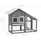 vidaXL Kaninchenstall Grau und Weiß 140x63x120 cm Tanne Massivholz vidaXL Kaninchenstall Grau und Weiß 140x63x120 cm Tanne Massivholz