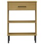 vidaXL Konsolenschrank OSLO mit Metallbeinen Braun Massivholz Kiefer