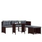 4-tlg. Garten-Lounge-Set Poly Rattan Braun 4-tlg. Garten-Lounge-Set Poly Rattan Braun