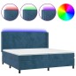 vidaXL Boxspringbett mit Matratze & LED Dunkelblau 200x200 cm Samt vidaXL Boxspringbett mit Matratze & LED Dunkelblau 200x200 cm Samt
