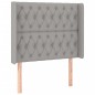 vidaXL Boxspringbett mit Matratze & LED Hellgrau 100x200 cm Stoff vidaXL Boxspringbett mit Matratze & LED Hellgrau 100x200 cm Stoff
