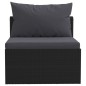 5-tlg. Garten-Lounge-Set mit Auflagen Poly Rattan Schwarz 5-tlg. Garten-Lounge-Set mit Auflagen Poly Rattan Schwarz