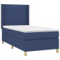 vidaXL Boxspringbett mit Matratze & LED Blau 90x190 cm Stoff vidaXL Boxspringbett mit Matratze & LED Blau 90x190 cm Stoff