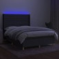 vidaXL Boxspringbett mit Matratze & LED Dunkelgrau 140x190 cm Stoff vidaXL Boxspringbett mit Matratze & LED Dunkelgrau 140x190 cm Stoff