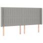 vidaXL Boxspringbett mit Matratze & LED Hellgrau 180x200 cm Stoff vidaXL Boxspringbett mit Matratze & LED Hellgrau 180x200 cm Stoff