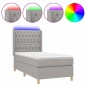 vidaXL Boxspringbett mit Matratze & LED Hellgrau 90x190 cm Stoff vidaXL Boxspringbett mit Matratze & LED Hellgrau 90x190 cm Stoff