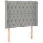 vidaXL Boxspringbett mit Matratze & LED Hellgrau 90x190 cm Stoff vidaXL Boxspringbett mit Matratze & LED Hellgrau 90x190 cm Stoff