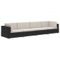 4-tlg. Garten-Sofagarnitur mit Auflagen Poly Rattan Schwarz 4-tlg. Garten-Sofagarnitur mit Auflagen Poly Rattan Schwarz