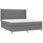 vidaXL Boxspringbett mit Matratze & LED Dunkelgrau 160x200 cm Stoff vidaXL Boxspringbett mit Matratze & LED Dunkelgrau 160x200 cm Stoff