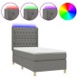 vidaXL Boxspringbett mit Matratze & LED Dunkelgrau 90x190 cm Stoff vidaXL Boxspringbett mit Matratze & LED Dunkelgrau 90x190 cm Stoff
