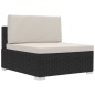 4-tlg. Garten-Sofagarnitur mit Auflagen Poly Rattan Schwarz 4-tlg. Garten-Sofagarnitur mit Auflagen Poly Rattan Schwarz
