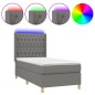 vidaXL Boxspringbett mit Matratze & LED Dunkelgrau 100x200 cm Stoff vidaXL Boxspringbett mit Matratze & LED Dunkelgrau 100x200 cm Stoff