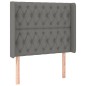 vidaXL Boxspringbett mit Matratze & LED Dunkelgrau 100x200 cm Stoff vidaXL Boxspringbett mit Matratze & LED Dunkelgrau 100x200 cm Stoff