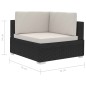 4-tlg. Garten-Sofagarnitur mit Auflagen Poly Rattan Schwarz 4-tlg. Garten-Sofagarnitur mit Auflagen Poly Rattan Schwarz