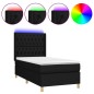 vidaXL Boxspringbett mit Matratze & LED Schwarz 90x190 cm Stoff vidaXL Boxspringbett mit Matratze & LED Schwarz 90x190 cm Stoff