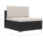 4-tlg. Garten-Sofagarnitur mit Auflagen Poly Rattan Schwarz 4-tlg. Garten-Sofagarnitur mit Auflagen Poly Rattan Schwarz