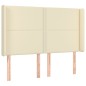 vidaXL Boxspringbett mit Matratze & LED Creme 140x200 cm Kunstleder vidaXL Boxspringbett mit Matratze & LED Creme 140x200 cm Kunstleder