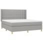 vidaXL Boxspringbett mit Matratze & LED Hellgrau 180x200 cm Stoff vidaXL Boxspringbett mit Matratze & LED Hellgrau 180x200 cm Stoff