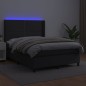 vidaXL Boxspringbett mit Matratze & LED Schwarz 140x200 cm Kunstleder vidaXL Boxspringbett mit Matratze & LED Schwarz 140x200 cm Kunstleder