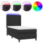 vidaXL Boxspringbett mit Matratze & LED Schwarz 90x200 cm Kunstleder vidaXL Boxspringbett mit Matratze & LED Schwarz 90x200 cm Kunstleder
