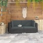 Ecksofas 2 Stk. mit Auflagen Poly Rattan Schwarz Ecksofas 2 Stk. mit Auflagen Poly Rattan Schwarz