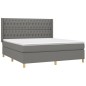 vidaXL Boxspringbett mit Matratze & LED Dunkelgrau 180x200 cm Stoff vidaXL Boxspringbett mit Matratze & LED Dunkelgrau 180x200 cm Stoff